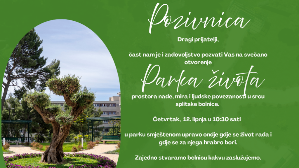 Svečano otvorenje Parka života u četvrtak, 12. lipnja 2025. u 10:30 sati